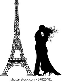 the vector romance paris Silhouette