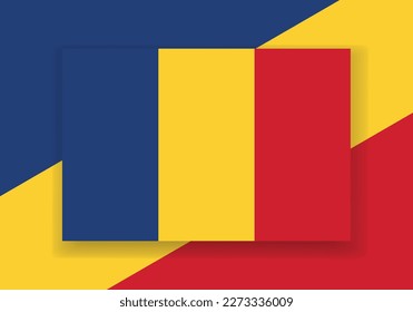 Bandera de Rumanía vectorial. Diseño de la bandera del país. Indicador de vector plano.