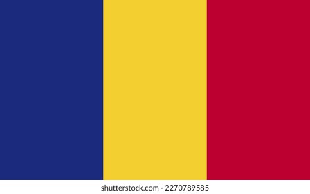 Bandera del vector ROMANIA, colores oficiales, ilustración. EPS10. fondo vectorial de la bandera ROMANIA, 
Bandera de RUMANIA en círculo