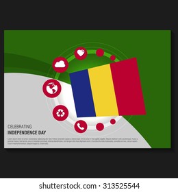 Vector Romania Independence Day Flyer template. Creative Brochure Title Page. National Day Leaflet design element. vector illustration