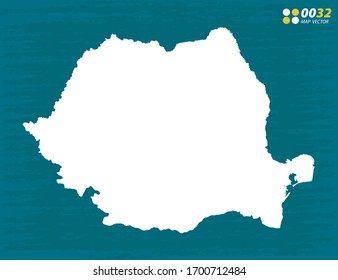 Vector of Romania map on dark background.