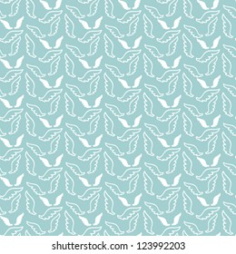 vector romantic angel wings soft light seamless pattern
