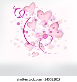 vector romantic background with hearts