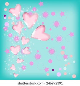 vector romantic background with hearts