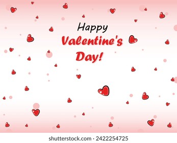 Vector romantic background with hearts. Card for Valentine's Day.