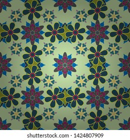 Vector romantic background for web pages, wedding invitations, textile, wallpaper. Watercolor floral pattern in gray, yellow and blue colors.