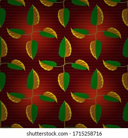 Vector romantic background for web pages, wedding invitations, textile, wallpaper. Watercolor floral pattern in green, orange and red colors.
