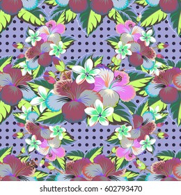 Vector romantic background for web pages, wedding invitations, textile, wallpaper. Watercolor floral pattern in pink and green colors.