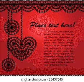 vector romantic card with lace heart