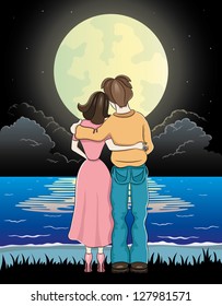 Vector. Romantic couple.
