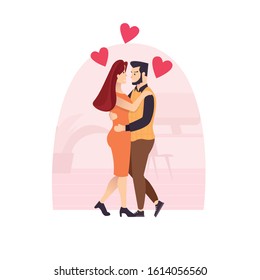 vector romantic couple for valentine's day celebrations