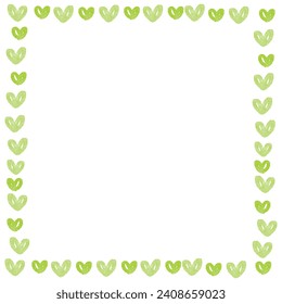 Vector romantic valentine’s day frame in watercolor.