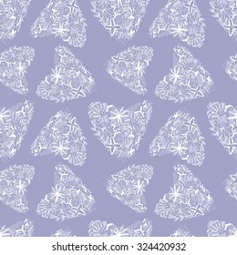 Vector romantic delicate hand drawing hearts wedding seamless pattern background 