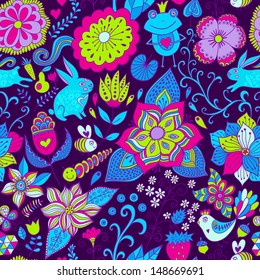 Vector romantic doodle floral texture. Copy that square to the side and you'll get seamlessly tiling pattern which gives the resulting image the ability to be repeated or tiled without visible seams.