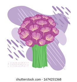 Vector romantic floral illustration. Spring bouquet. Bridal Bouquet. Wedding invitation or greeting card.