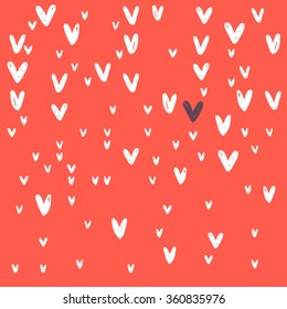 Vector romantic hand drawing heart pattern background