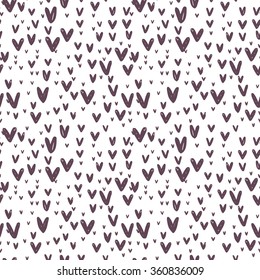 Vector romantic hand drawing heart seamless pattern background