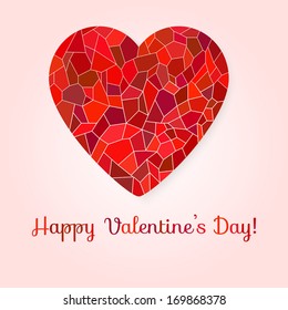 Vector romantic heart. Happy Valentine's day card.