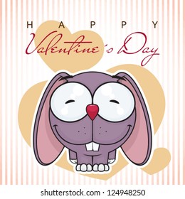 Vector romantic illustration with rabbit.