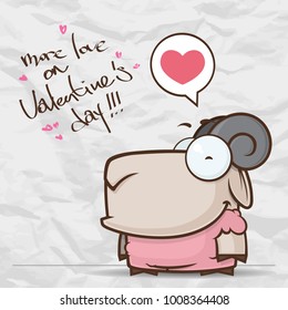 Vector romantic illustration with sheeps.