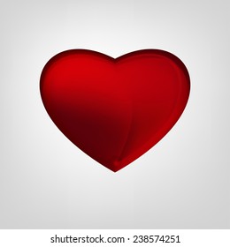 Vector romantic image of red glossy heart