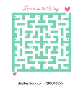 Vector romantic pixel art labyrinth background