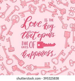 Vector romantic quote for inspiration and motivation in pink colors