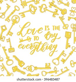 Vector romantic quote for inspiration and motivation in yellow colors