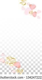 Vector Romantic Sale Background with Hearts and Percent for  Discount Layout Design. Good for Special Hot Holiday Discount Offer, Black Friday, Fashion Promotion Action. Romantic Love Illustration.