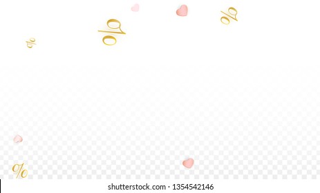 Vector Romantic Sale Background with Hearts and Percent for  Discount Poster Design. Good for Special Hot Holiday Discount Offer, Black Friday, Fashion Promotion Action. Romantic Love Illustration.