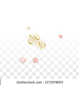 Vector Romantic Sale Background with Hearts and Percent for  Discount  Flyer Design. Good for Special Hot Holiday Discount Offer, Black Friday, Fashion Promotion Action. Romantic Love Illustration.