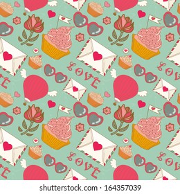 Vector romantic seamless pattern to Valentine's Day