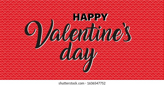 Vector romantic template of sale horizontal banner for Valentine’s Day with red and white hearts. Background for discount and special offers. Valentines Heart sale tags. Shop market poster design.