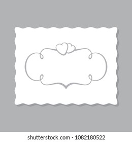 Vector romantic vintage logo frame template for postcards and invitations design