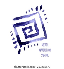 Vector Rombus Watercolor Symbol in Purple Colors