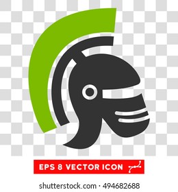 Vector Rome Helmet EPS vector icon. Illustration style is flat iconic bicolor eco green and gray symbol on a transparent background.