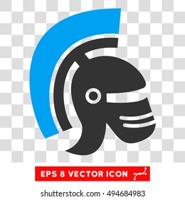 Vector Rome Helmet EPS vector icon. Illustration style is flat iconic bicolor blue and gray symbol on a transparent background.