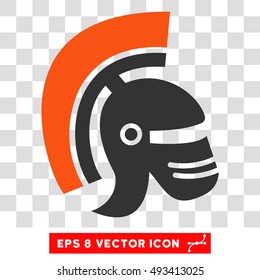 Vector Rome Helmet EPS vector pictogram. Illustration style is flat iconic bicolor orange and gray symbol on a transparent background.