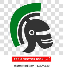 Vector Rome Helmet EPS vector pictogram. Illustration style is flat iconic bicolor green and gray symbol on a transparent background.