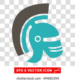 Vector Rome Helmet EPS vector pictogram. Illustration style is flat iconic bicolor grey and cyan symbol on a transparent background.