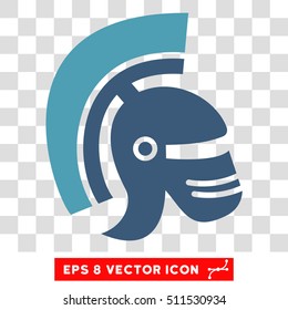 Vector Rome Helmet EPS vector pictogram. Illustration style is flat iconic bicolor cyan and blue symbol on a transparent background.
