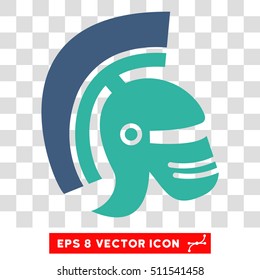 Vector Rome Helmet EPS vector pictogram. Illustration style is flat iconic bicolor cobalt and cyan symbol on a transparent background.