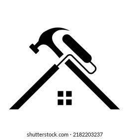 Vector Roof Brush Hammer Logo Real Stock Vector (Royalty Free ...