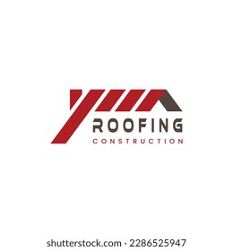 Vector roofing construction logo, simple and modern.