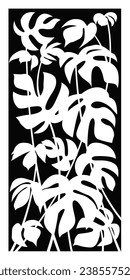 vector room divider, Laser cut leaf panel, stencil divider. Wall art for home decor, room divider screens, paper craft, card background.