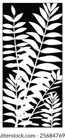 Vector room divider, Laser cut leaf panel, stencil divider. Wall art for home decor, room divider screens.