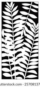 Vector room divider, Laser cut leaf panel, stencil divider. Wall art for home decor, room divider screens.