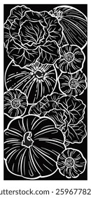 vector room divider, Laser cut pumpkin panel, stencil divider. Wall art for home decor, room divider screens, paper craft, card background. Vector illustration		