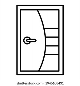 Vector Room Door Outline Icon Design

