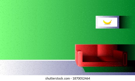 Vector room in grain brush style